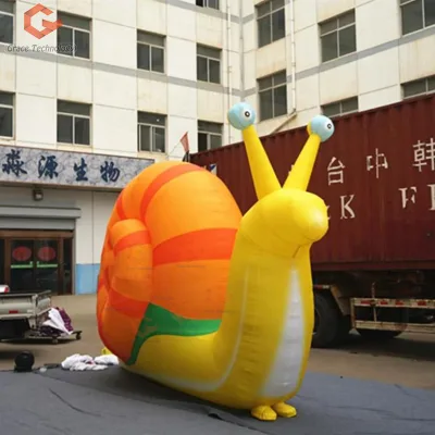 Led Lighting Inflatable Snail Advertising Giant Inflatable Snail Model Blow up Cartoon Animal Balloon for Nightclub Party