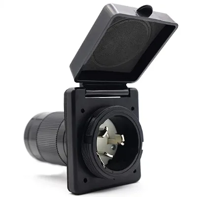 50 Amp 125/250V RV Power Inlet Marine Power Inlet Male Inlet Power Socket for Trailer, Boat, RV Power Inlet