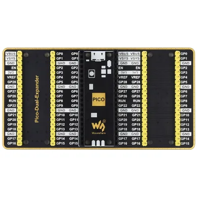 Raspberry Pi Pico Dual GPIO Expander 2 Sets of 2x20 Male Headers Standard Interface External Expansion Board for Pico