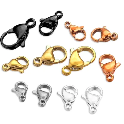 New Wholesale Stainless Steel Plated Gold Lobster Clasp Connector Diy for Jewelry Making Necklace Clasps Accessories