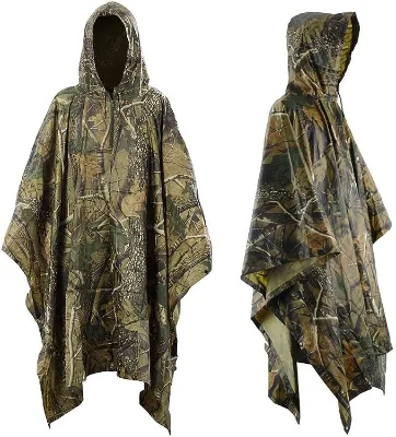 Waterproof Rain Cape Raincoat, Rain Poncho for Outdoor Camping Traveling, Rain Wear with Emergency Shelter