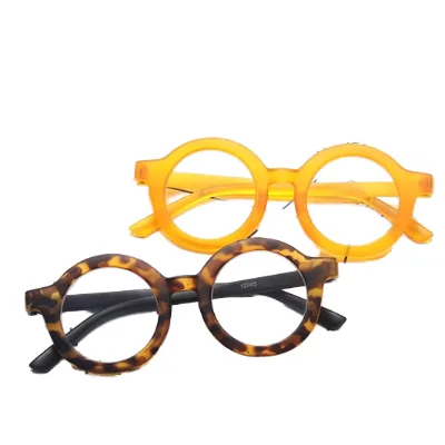 Retro Kids PC Blue Light Glasses Fashionable Baby Eyewear Frosted Frame Candy Color Lightweight UV400 Protection for Unisex