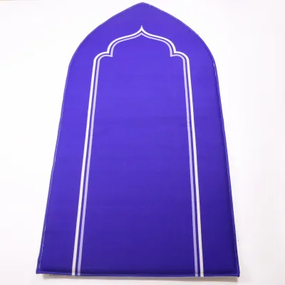 Extra Thick Travel Prayer Mat Purple Soft  Islamic Worship Rug Portable Praying Cushion