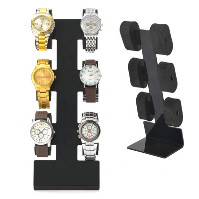 Customized Black Acrylic Wrist Watch Display Rack Stand