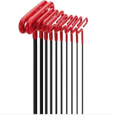 Cushion Grip Hex T-Key Allen Wrench - 8pc Set SAE Inch Sizes 3/32-1/4(9In Shaft)
