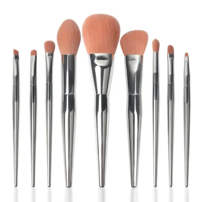 Foundation Eyebrow Vegan Synthetic Nylon Hair Plastic Handle Private Label Makeup Brush Set for Concealer Eyebrow Pencil Eye