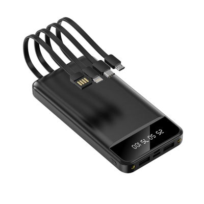 Power Bank 20000mah Digital Display 2A Fast Charge Portable Powerbank 20000mah with 4 Cable Slim PowerBanks