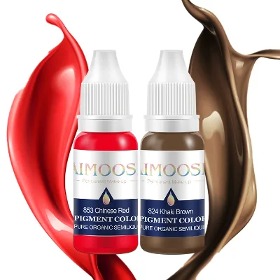 Aimoosi Microblading Suppliers Organic 35colors Lip Eyebrow Permanent Make up Makeup PMU Tattoo Ink Microblading Pigment Organic