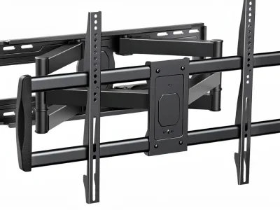 Full Motion TV Wall Mount 26-70 Inch 165lbs Max VESA 800x400mm Dual Articulating Arms Swivel Tilt -15 Fits 16/24"