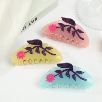 Factory Sweet Flower Acetate Hair Claw 10CM Women's Hair Clamp Accessory for Daily Use