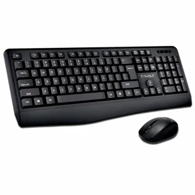 T-WOLF TF100 2.4G Wireless 104 Key Quiet Waterproof Multimedia Keys Adjustable DPI Ergonomic Gaming Keyboard Mouse Combo