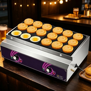 Mold Detachable 9/18 Hole Commercial Egg Hamburger Machine Deep Clean Egg Burger Pot Non Stick Red Bean Cake Pancake Machine