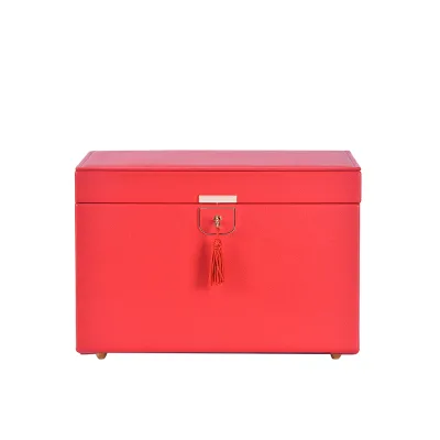 Custom Logo Rectangle Leather Jewelry Organizer Box for Efficient Packaging and Storage Solution