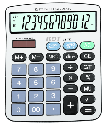 12-Digit Auto Replay Dual Power Financial Calculator CT-737GC for Scientific Financial Calculator