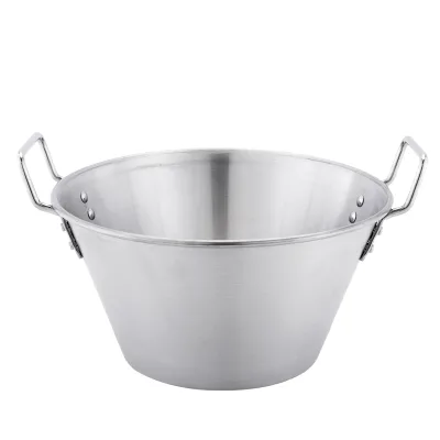 Commercial Tapered Stainless Steel Chef Prep Pan, Dual Handle Mixing Tub For Meat Marinating Vegetable Washing Food Prepping
