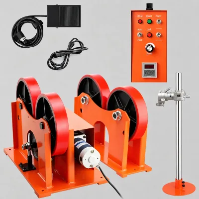110V Linkage Roller for Welding, Adjustable Diameter 25-1400mm, Includes RotaryPositioner & Torch Stand for Enhanced Efficiency