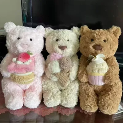 InStock Realistic Curly Bear Toy Little Animal Series Stock Odm Customizable Washed Technics Stress Relief Plush Doll