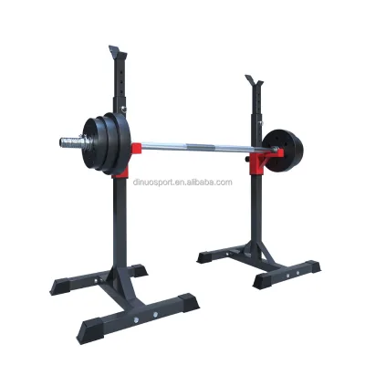Adjustable Foldable Cast Iron Frame Barbell Squat Rack with 180kg Max Load for Home Gym Fitness Equipment