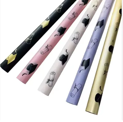Student Graduation Scroll Top Hat Patterns Colorful Virgin Plastic Antistatic Duplex Board PVC Coating for Food Wrapping Paper