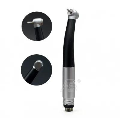 Black Dental High Speed Handpiece Air Turbine with Push Button Ceramic Bearing 2/4 Holes Dental Handpiece for Dentistry