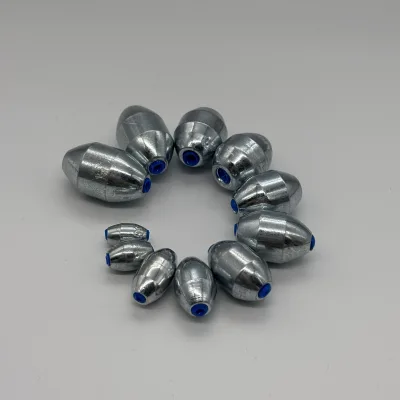 Hydrodynamic Contoured Olive Fishing Sinkers Low Drag Plastic Core Tackle
