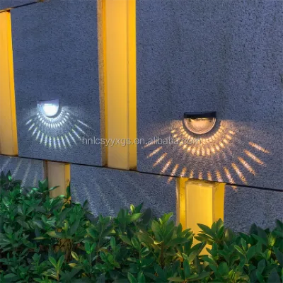 Popular IP65 Waterproof Outdoor LED Half round Step Ladder Solar Garden Light Fence Patio Decorative Wall Lamp