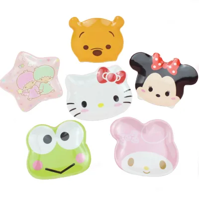 New Children's Boy Girl Cartoon Plastic Fruit Plate Dining Plate Children's Gift Cartoon Plate