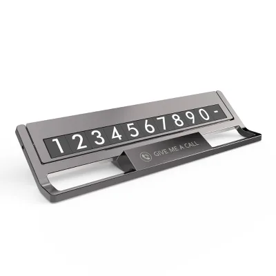 Metal Alloy Car Interior Accessories Car Temporary Parking Phone Number Card Plate Luminous Number Can Hide