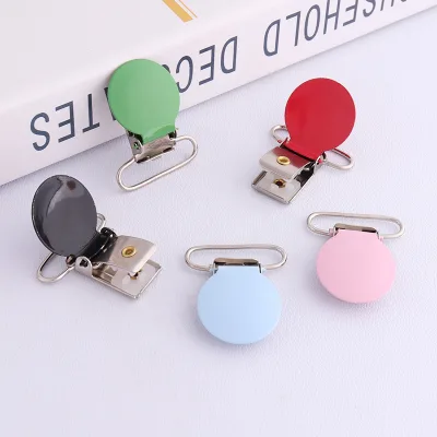 Colors Enamel Round LEAD and NICKLE Free Suspender Clips Plastic Pacifier Dummy Clip