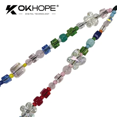 Ins Style Rainbow Crystal Beaded Phone Wrist Chain Anti-Lost Lanyard for Phone Case & Bag Decoration