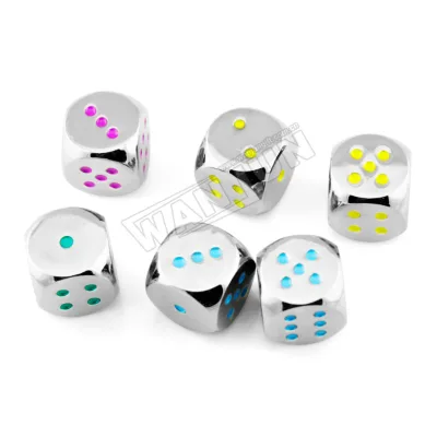 Souvenir Enamel D6 Embossed Metal Dice Set