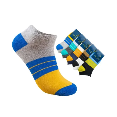 Men's Low Cut Ankle Dress Socks Breathable and Sustainable Hand Drawn Logo Print Casual Boat Socks for Autumn Season
