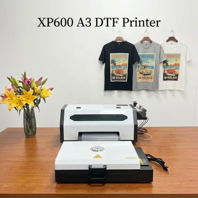 XP600 A3 Mini DTF Printer Desktop 30cm Portable Multifunction Cloths Printer 110-220V with Dryer