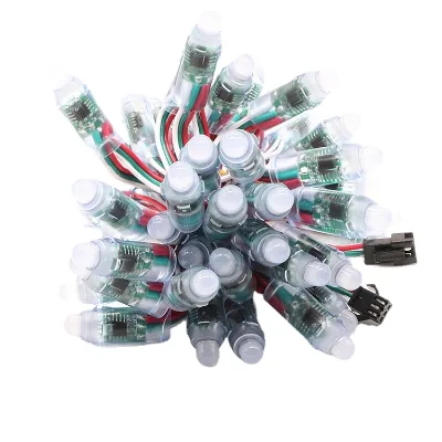 Set of 50 Individually 5v 12V Addressable RGB LED Pixels 12mm Diffused PVC WS2811 Christmas Lights IP67 Landscape Lighting