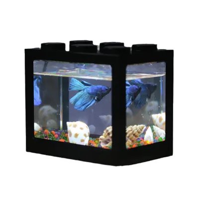 Wholesale Creative Building Block Fish Tank, Mini Desktop Brick Aquarium Betta Tank, Tabletop Nano Tank Kit