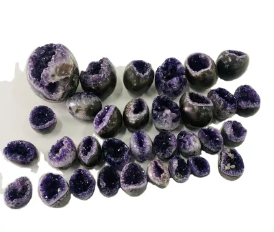 Wholesale Polished Amethyst Egg Cluster Crystal Cave Shapes for DIY Art Collectibles and Healing Gifts