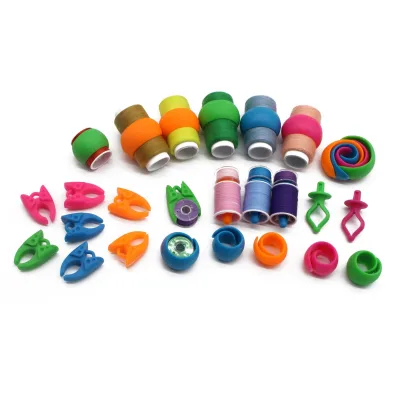 New 26 Piece/Bag Colorful DIY Sewing Thread Peels Bobbin Holder Clamps Thread Spool Huggers Thread Holders