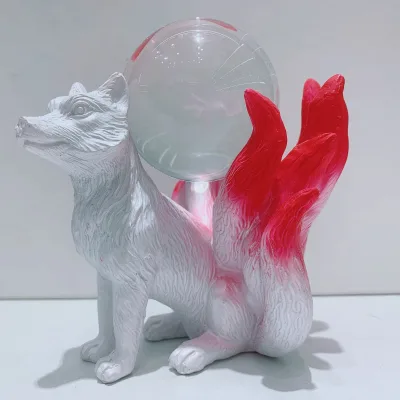Wholesale Nine-tailed Fox Stand Crystal Ball Resin Base for Decoration
