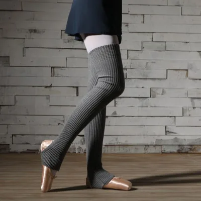 Wholesale Women's Acrylic Knit Protective Dance Leg Warmers for Ballet Yoga & Latin-Knee-High Socks with Elongated Foot Covering
