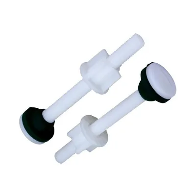 Hangll HG6012 10cm White Hex Head ABS+NBR Polished Screw Bolt Plug Toilet Water Tank Connection Installation Metric Measurement