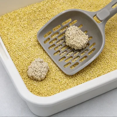 Large Stock Natural Millet Fiber Cat Litter Instant Absorption Easy Scooping Low MOQ Factory Direct Supply