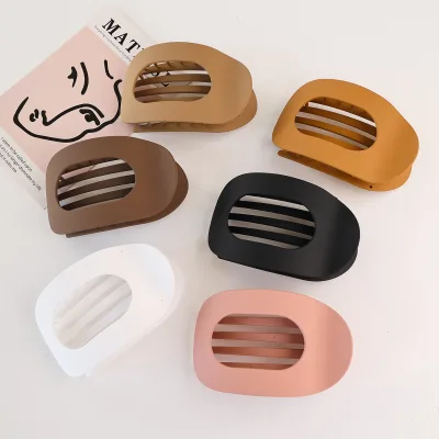 French Flat Color Matte Hair Claw Clips for Thick Thin Curly Hair Strong Hold No Slip Grip Hair Claw Clips Neutral Colors