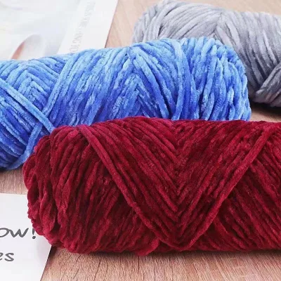 Soft and Environmentally Friendly Baby Blanket DIY Chenille Yarn 3MM Chunky Yarn Chenille for Crochet Knitting and Crafting