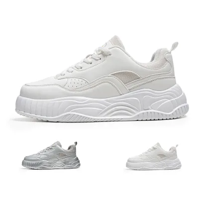 2024 New Style Men's White Shoes Casual Height Increase PU Upper Men Designer Sneakers