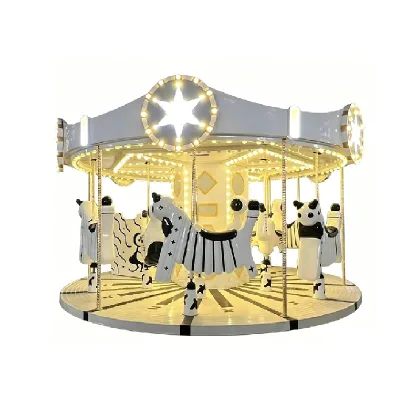 12 Seats Music Carousel Electric Rotating Merry Go Round Customizable Commercial Kids Family Amusement Park Ride Equipment