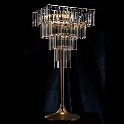 Vintage High End Luxury Acrylic Crystal Remote Control Tree Shape Wedding Table Centerpiece Led Decoration Lighting