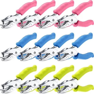 1/8 Inch Single Hole Handheld Paper Punch with Grip Handles Circle Shape Puncher for Cards Scrapbook Notebook(Multicolor)