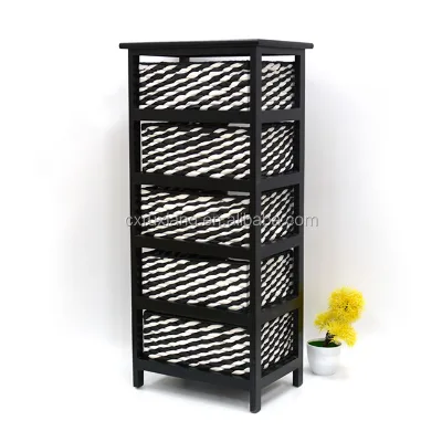 Remove Black Wooden 4 or 5 Tier Office Filing Cabinet Pull Out 4 Drawer Organizer