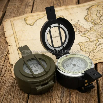 Wholesale Prismatic Compass with Sight Zinc Alloy Foldable Pocket Compass for Hiking Surveying Outdoor Navigation OEM Custom