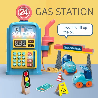 Custom Plastic Gas Station Toys for Preschool Boys Includes Construction Engineering Vehicle for Fun Pretend Play